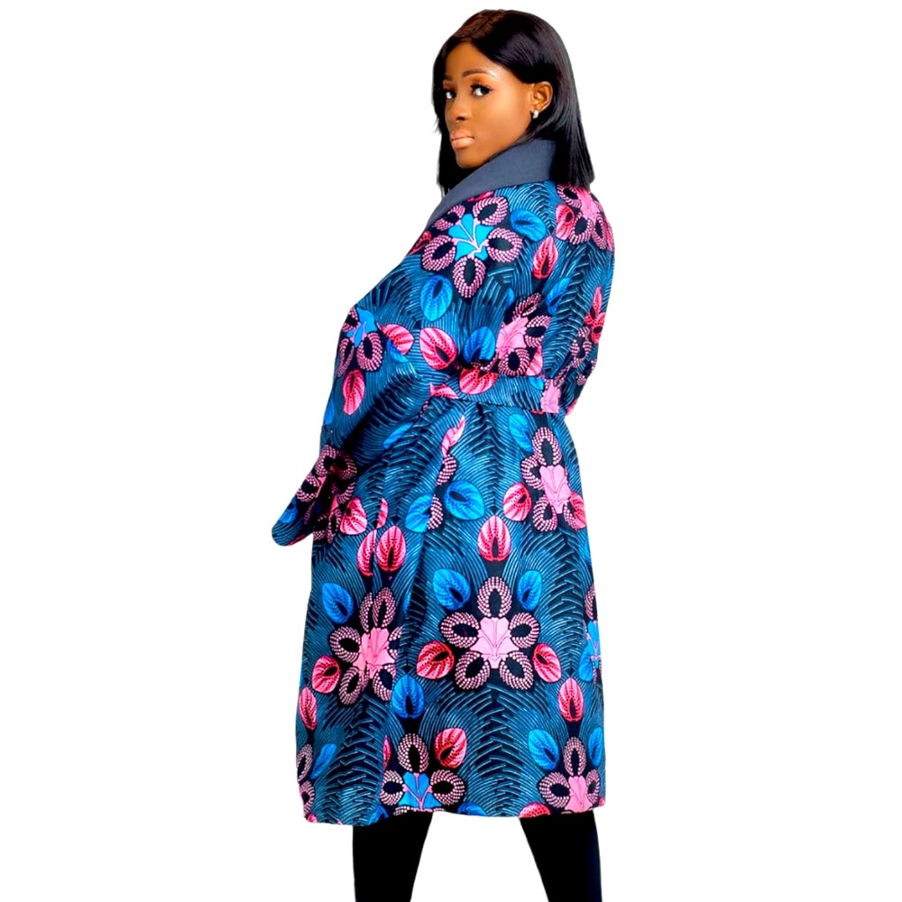 New Unique Ankara and Fleece Coat